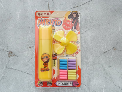 Naruto Electric Fan Eraser Battery-Operated Erasers for Kids, Drawing, Sketching, School and Office Use