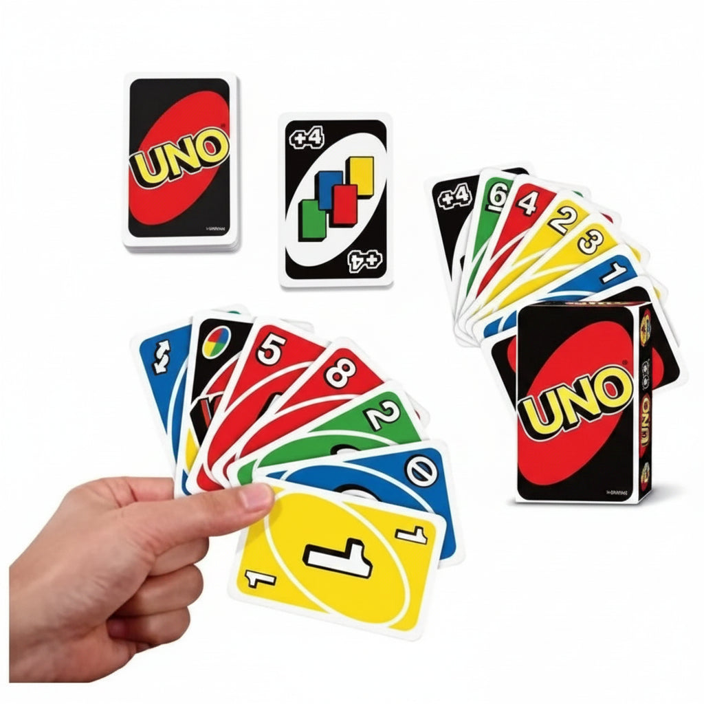 Uno Red Playing Card Game for Family Pack of 3