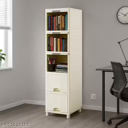 Book Shelf for Home Library,5 Tier White Book Shelves , Cabinet For Storage