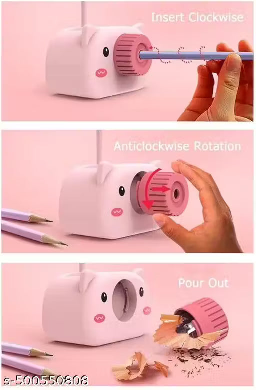 Plastic Led Table Lamp with Pen Holder & Sharpener (Green, Pack of 1)