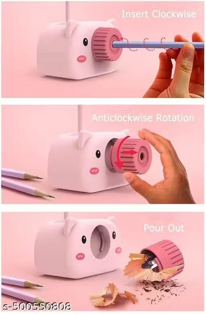 Plastic Led Table Lamp with Pen Holder & Sharpener (Green, Pack of 1)