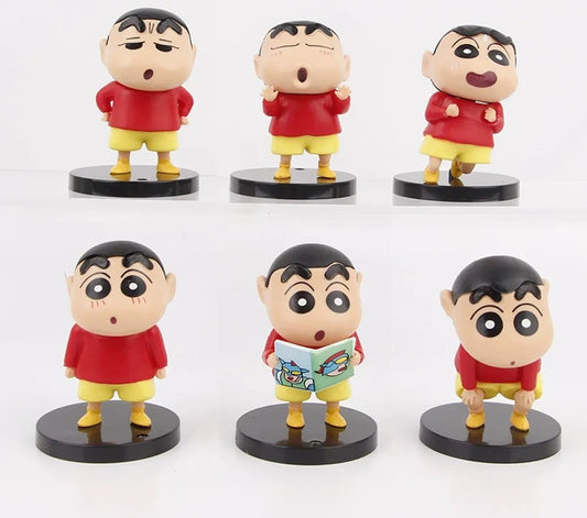 Shinchan Red T-shirt 6pcs set 6.5cm Height