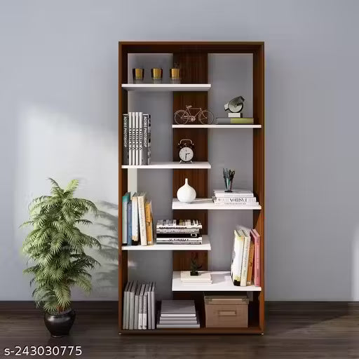 Engineered Wood Open Book Shelf (Finish Color - Walnut, Knock Down)