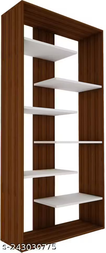 Engineered Wood Open Book Shelf (Finish Color - Walnut, Knock Down)