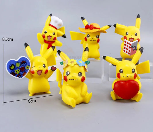 Pikachu 6pcs Set 8.5cm Action Figure