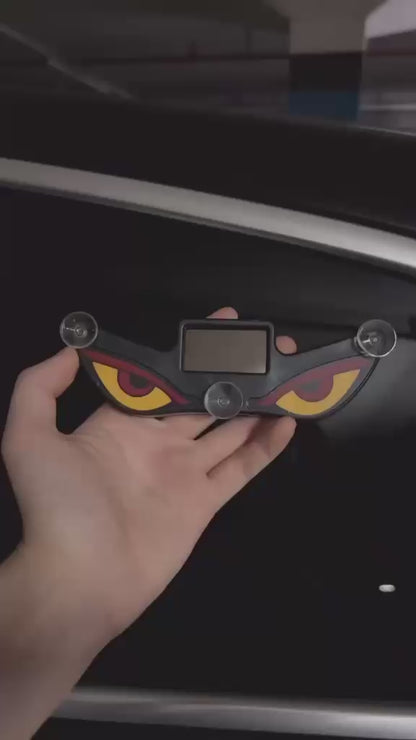 Demon Fiery Eye LED Light - Devil Eyes Car Window Light for Windshield, Car Eyes Animated led, Wireless, Solar and USB Powered Devil Eyes Warning Lights