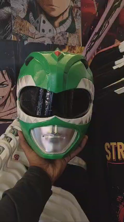 Power Rangers Mighty Morphin Ranger Helmet Role Play Collectible, Green Ranger Helmet