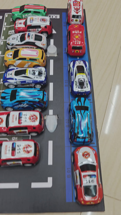 48 Pcs Pull Back Mini Car Toy Set with Container Storage||Goodie Bag Stuffers Mini Cars Party Favors for Kids Boys and Girls