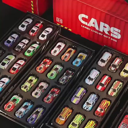 48 Pcs Pull Back Mini Car Toy Set with Container Storage||Goodie Bag Stuffers Mini Cars Party Favors for Kids Boys and Girls