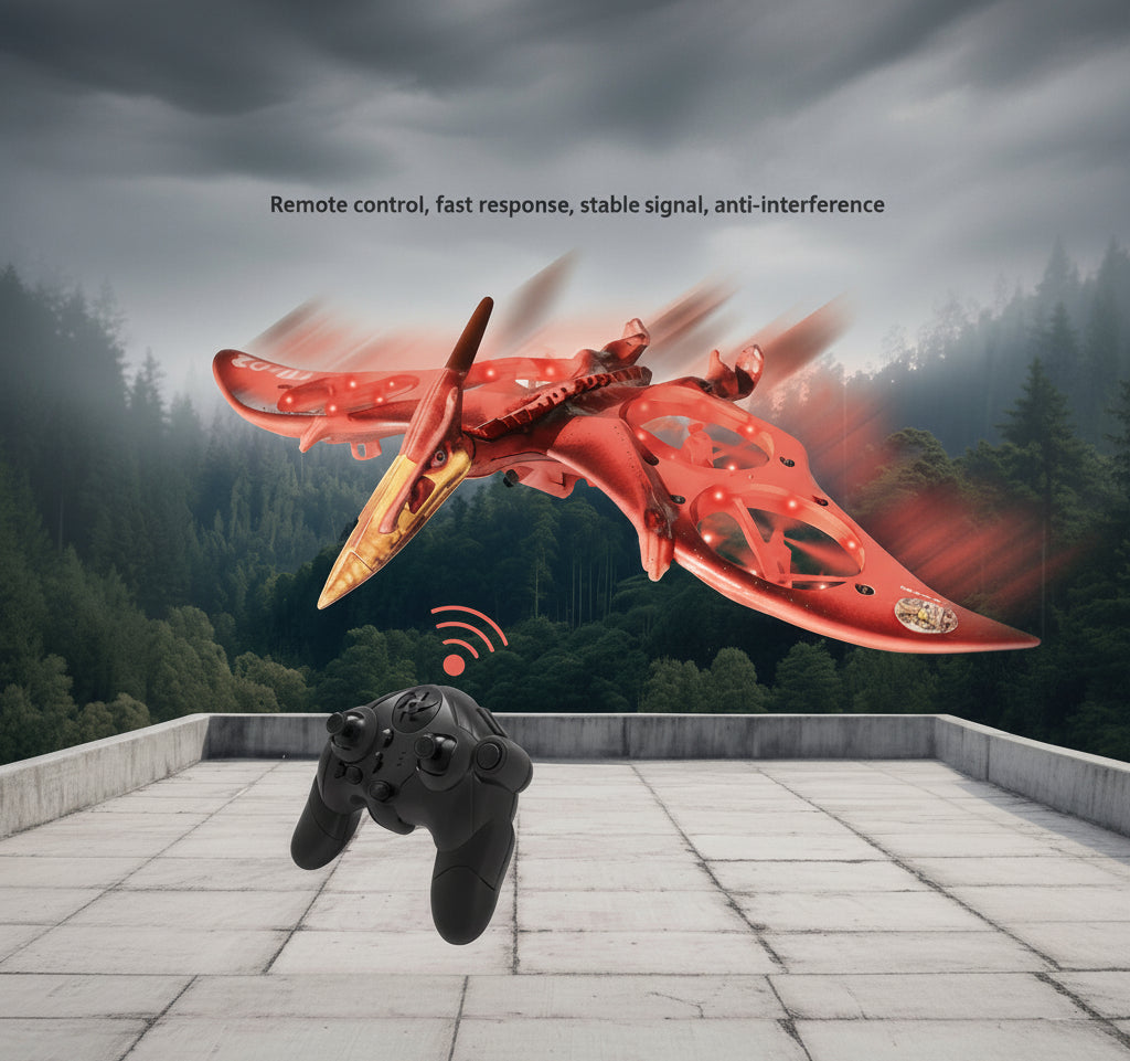 Dragon Remote Control Airplane, 2.4G EPP Foam Pterodacty with 6-Axis Gyro, Red, Stunt Roll and 360 Flip