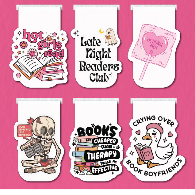 Hot Girls Read – Magnetic Bookmark Set of 6