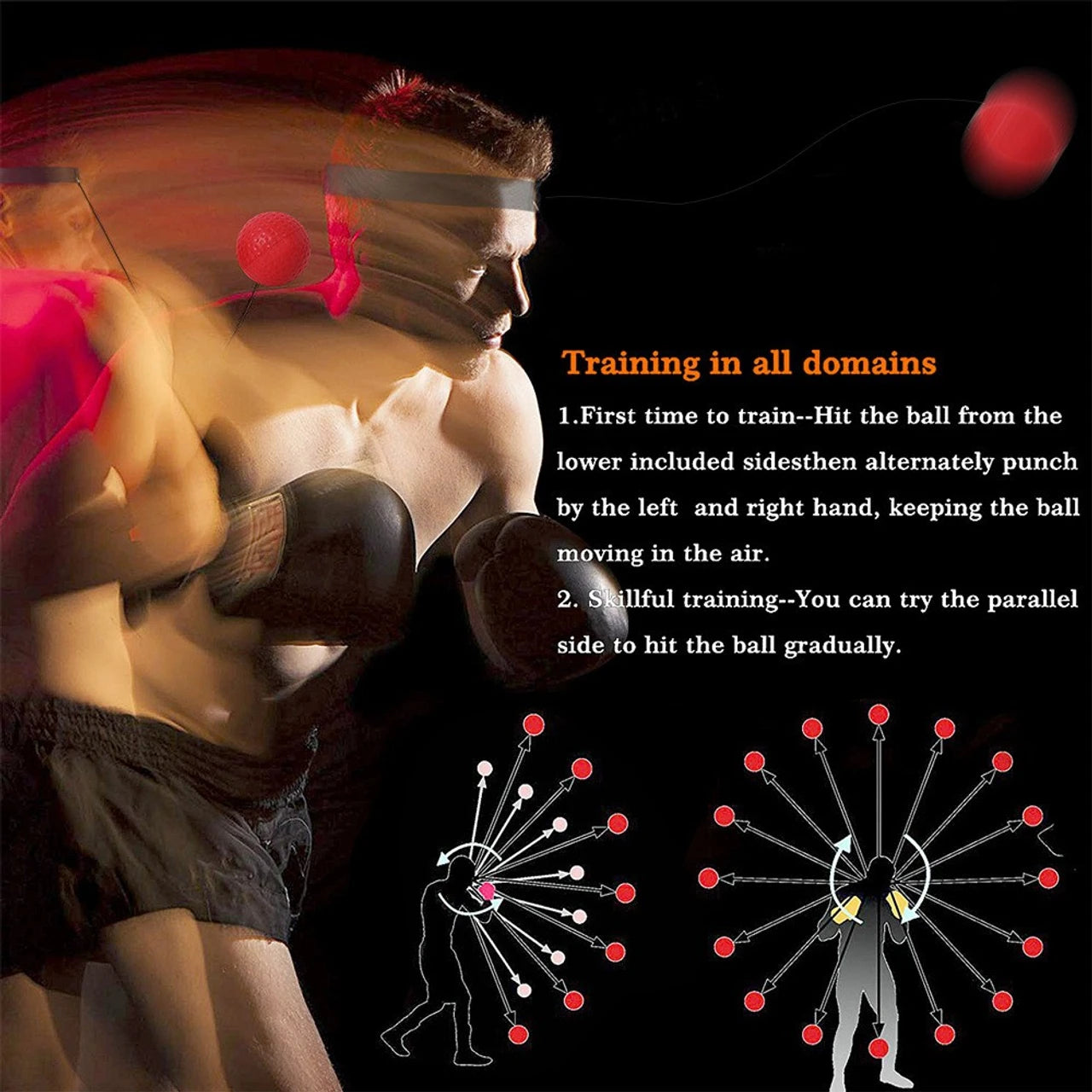 Punching Ball : Reflex Boxing Ball Training Improve Reaction Speed and Hand Eye Coordination with Headband Boxing Gear for MMA Equipment