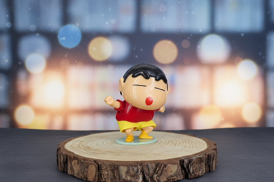 Dancing Shinchan Movable Noding Head Mechanical Toy Figure With Box Red Shirt Size 12 cm