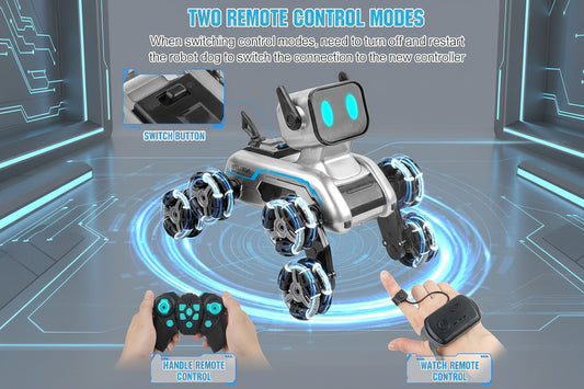 RC Stunt Robot Dog Rechargeable Multifunctional 2.4GHz 8WD Gesture Sensing Support 360° Rotation