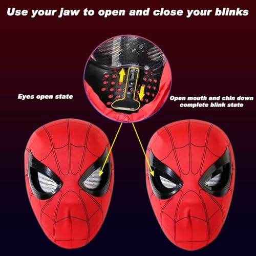 3D Spiderman Mask || with Moving Eyes, Jaw Motion Activated Blinking Eyelid Spider-Man