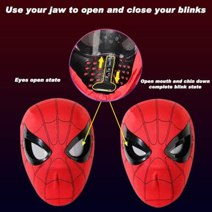 3D Spiderman Mask || with Moving Eyes, Jaw Motion Activated Blinking Eyelid Spider-Man