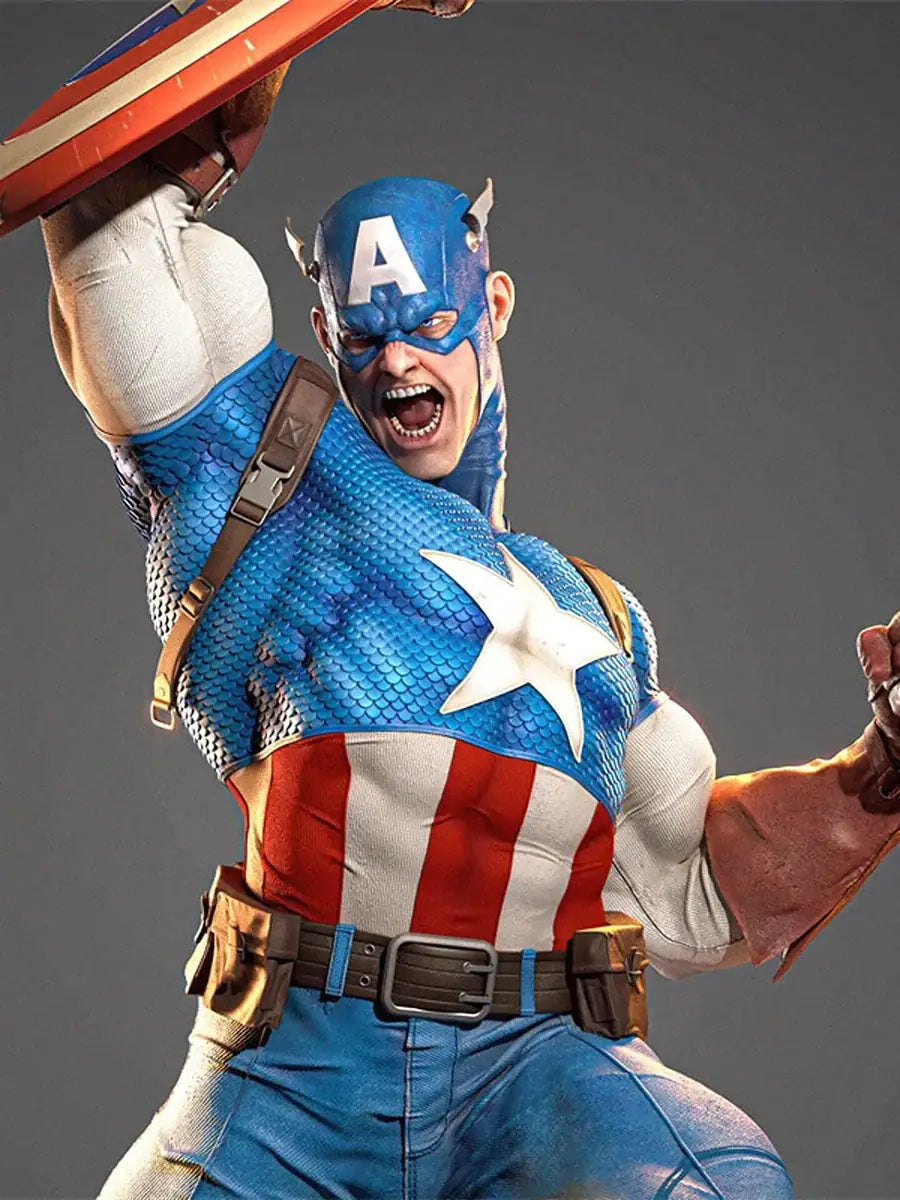 Captain America Resin Statue (1/6 Scale)3D Printed Figure by Tibs 3D Studio – Premium Collector Edition