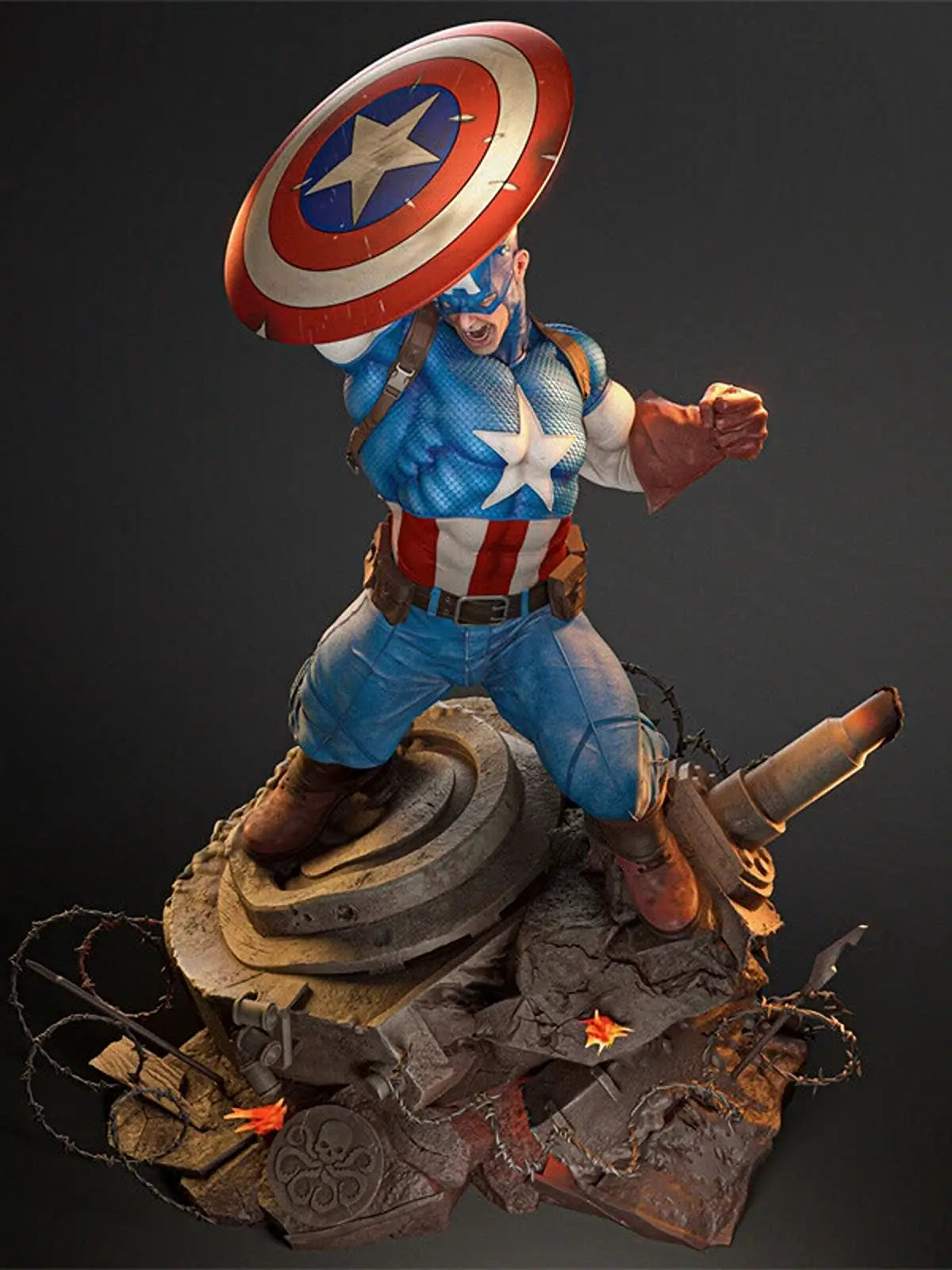 Captain America Resin Statue (1/6 Scale)3D Printed Figure by Tibs 3D Studio – Premium Collector Edition