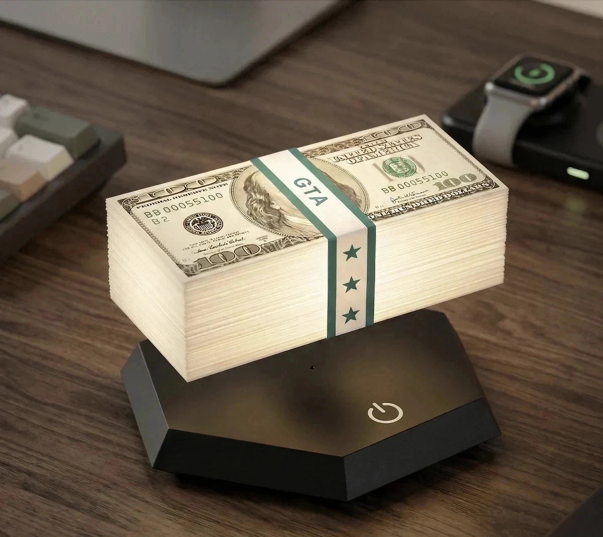 360° Levitating Money Floating GTA Cash Lamp - Levitating Money Stack LED Night Light for Gamers (Limited Edition) Pre-Order Only/-