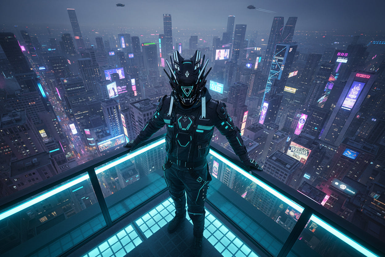 Cyberpunk Predator Helmet Halloween Cosplay LED Mask