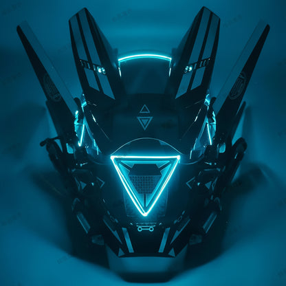 Cyberpunk Predator Helmet Halloween Cosplay LED Mask