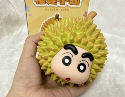 Cute Shinchan Durian Fruit Style Head Funny Face Pose Cartoon Figure 10cm