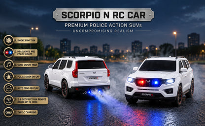 VIP Scorpion Spray RC SUV 1:18 Scale, 7 Function Remote Control with Smoke, Rechargeable Remote Control Car with LED Lights Music, USB Charging, 2.4GHz Controller, Toy Car for Kids