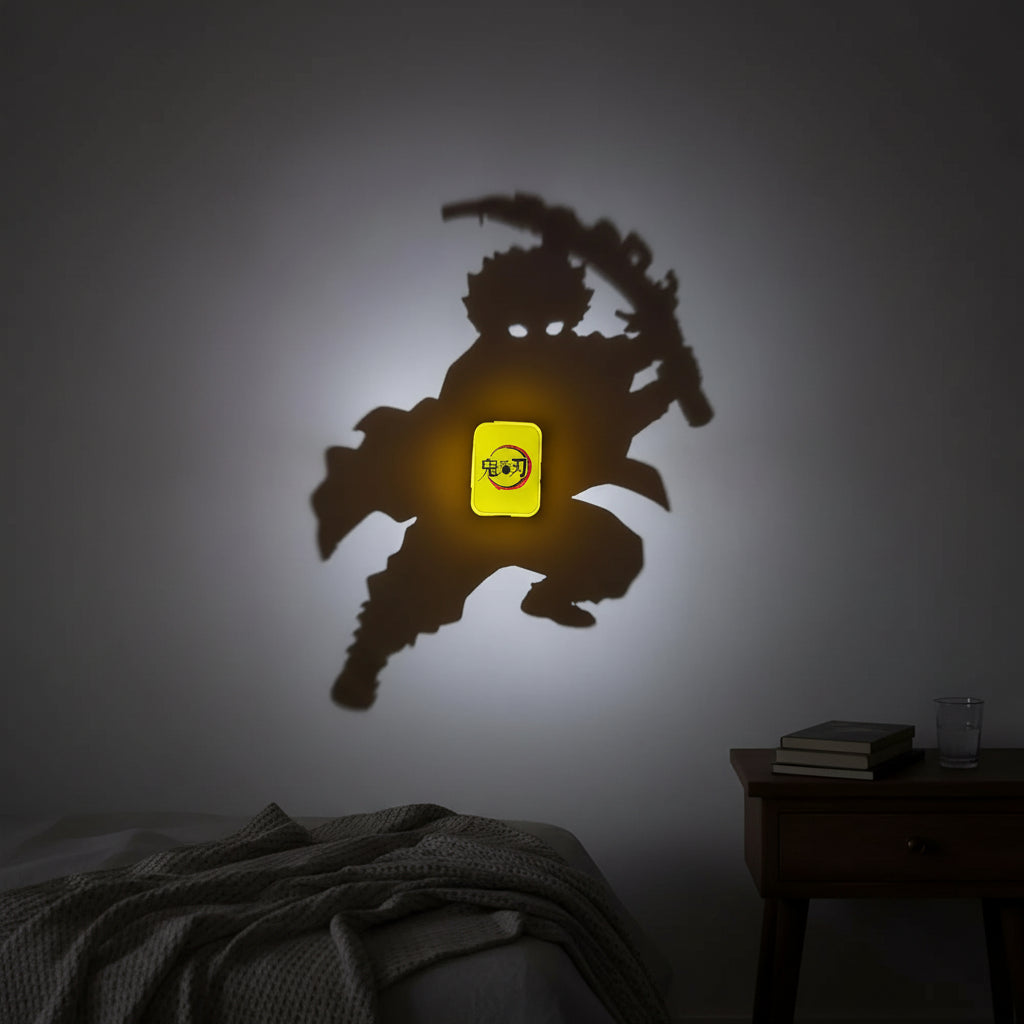 Tanjiro Shadow Wall Lamp One Piece Anime 3D LED Illusion Night Light, USB Powered,Touch Control