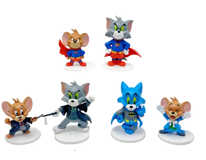 Tom and Jerry Superhero Set of 6pcs - 6.5cm Action Figure