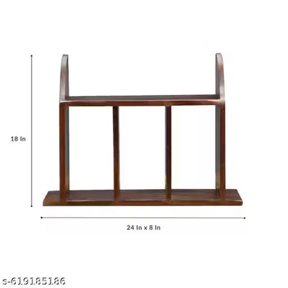 Curved Solid Mango Wood Desk Organizer