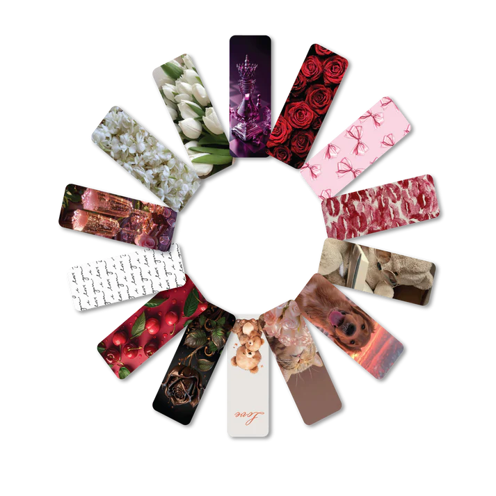 Romantic Valentine Designs Bookmarks Collection for Book Lovers - Set of 14 Paperback Bookmarks