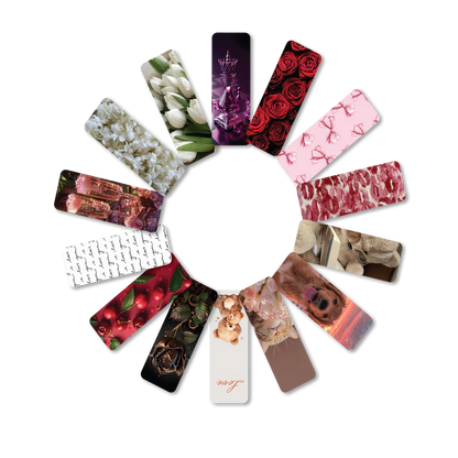 Romantic Valentine Designs Bookmarks Collection for Book Lovers - Set of 14 Paperback Bookmarks