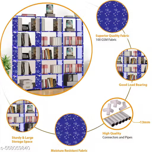 18 Shelf Book shelf Almirah - Foldable,Portable bookshelf