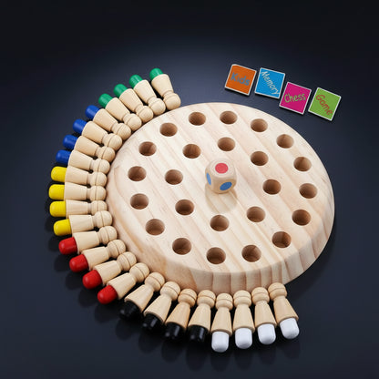 Wooden Memory Chess Game Brain-Boosting | Fun Learning Gift for Boys & Girls