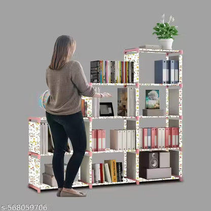 12 Shelf Book shelf Almirah - Foldable, Collapsible & Portable bookshelf,open wardrobe