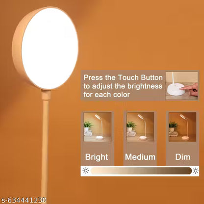 Rechargeable Study Touch Control Table With Phone Holder, Warm Color LED Eye Care, Adjustable Reading, USB Charging, White