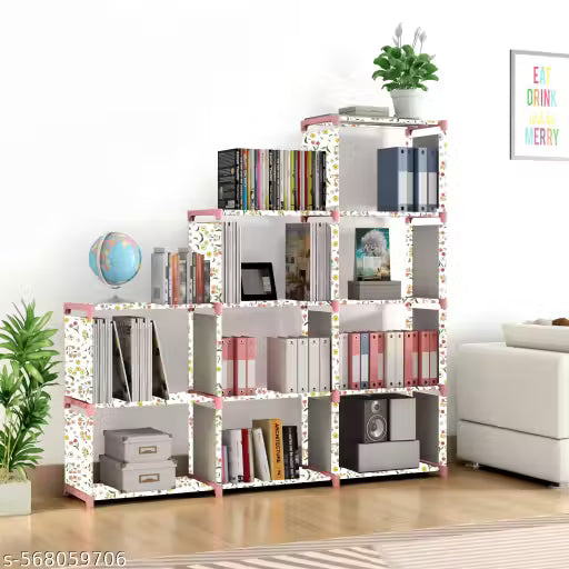 12 Shelf Book shelf Almirah - Foldable, Collapsible & Portable bookshelf,open wardrobe