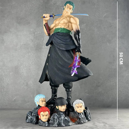 One Piece : Zoro Four Head Detailed Standing - 50cm Action Figure With Box
