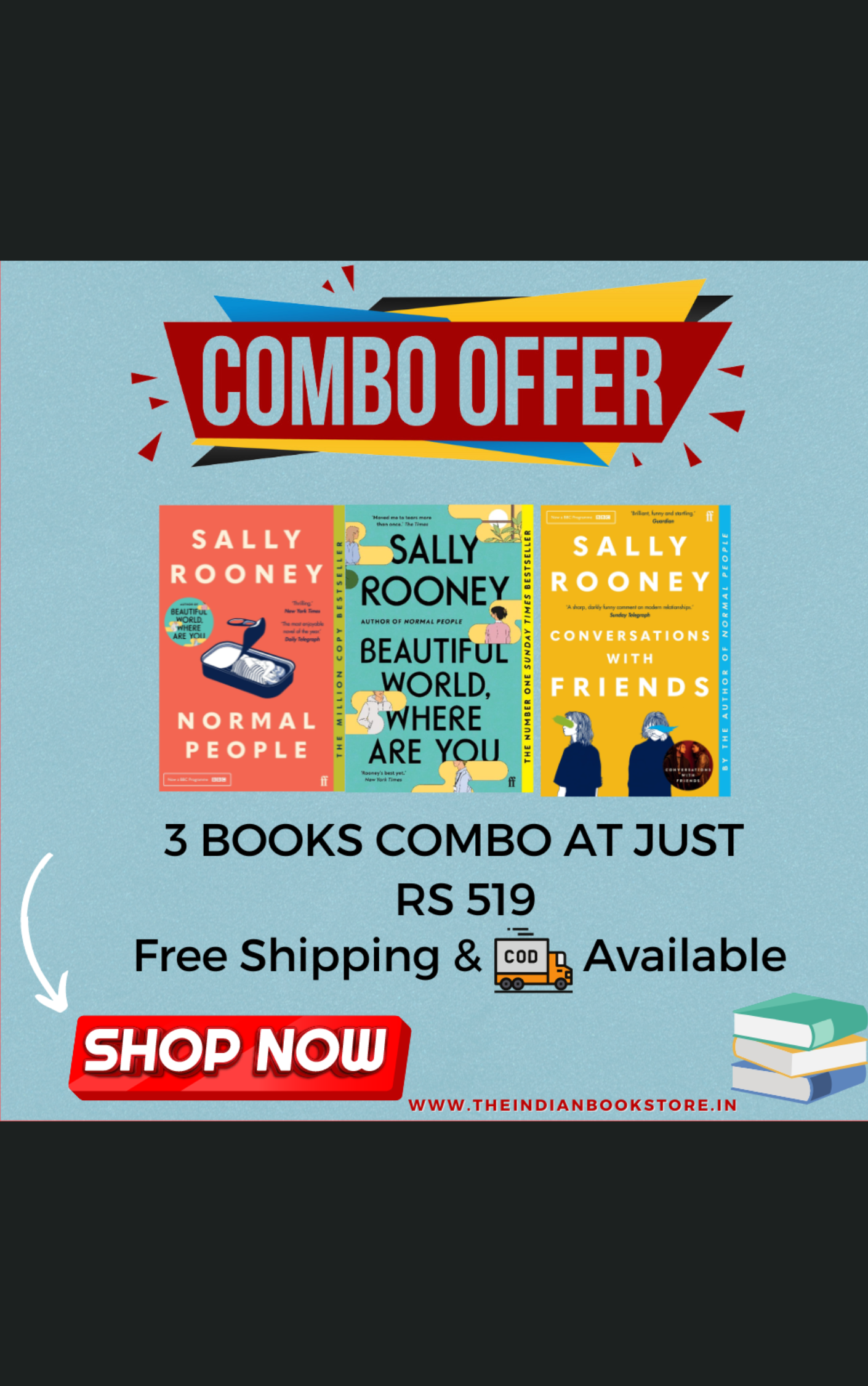 SALLY ROONEY COMBO: 3 BOOKS | CONVERSATIONS WITH FRIENDS | BEAUTIFUL WORLD WHERE ARE YOU | NORMAL PEOPLE